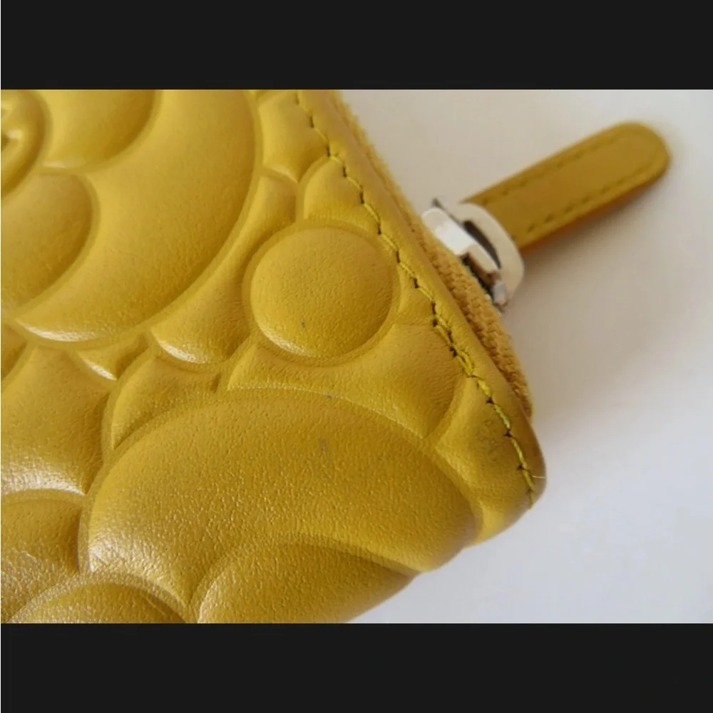 💛 Authentic CHANEL Camellia Leather Around Zip Zippy Long Wallet - Picture 7 of 15